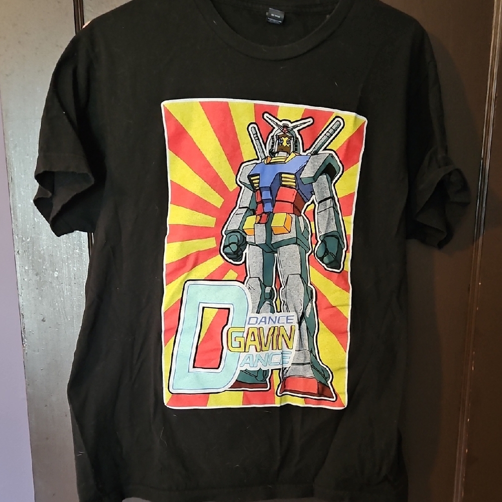 Black Graphic T-Shirt with Robot Design